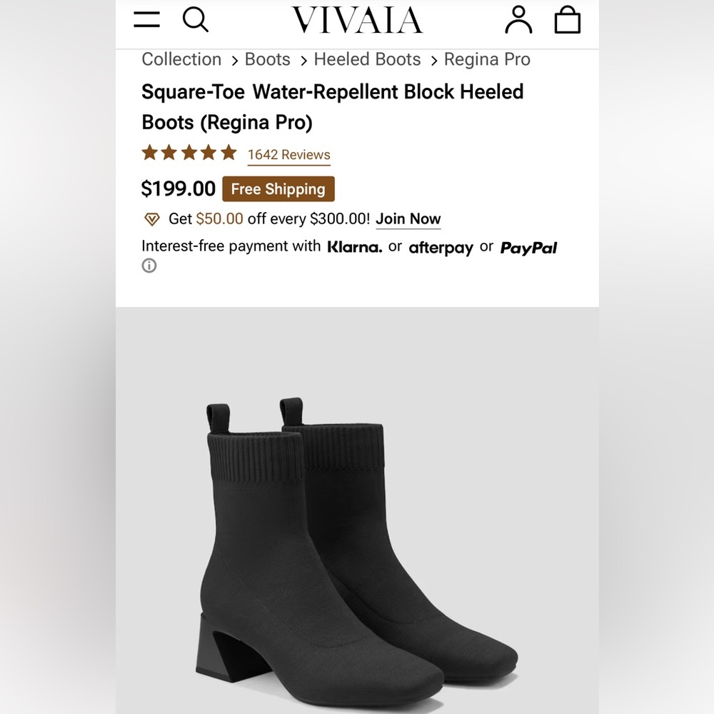 Vivaia Water Repellent Block Heeled Boots